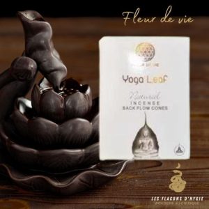 encens fleur de vie feuille de yoga cônes backflow
