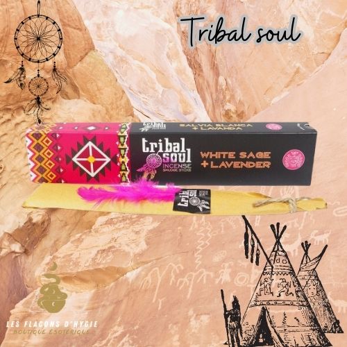 Encens Sauge blanche et lavande marque Tribal Soul