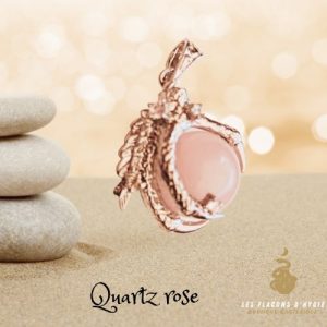 pendentif quartz rose main de dragon