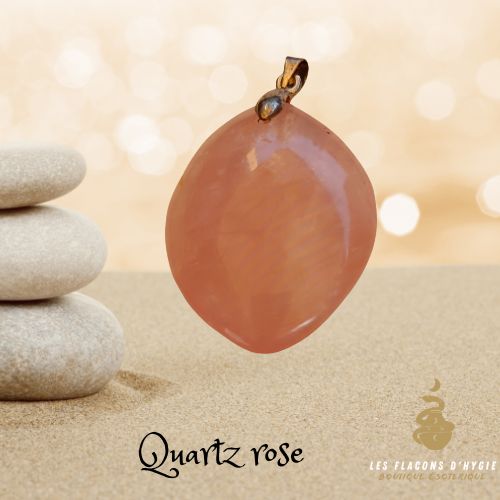 pendentif quartz rose marquise