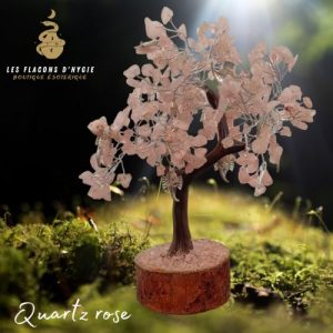 grand arbre de gemme de sagesse de quartz rose